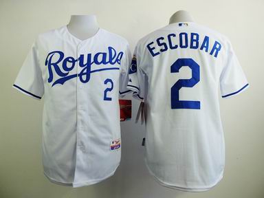 MLB Kansas City Royals 2 Escobar white jersey