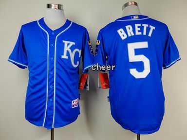 MLB Kansas Royals #5 Brett Throwback blue Jersey