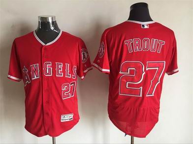 MLB Los Angeles Angels #27 Mike Trout red flex base jersey