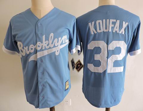 MLB Los Angeles Brooklyn #32 Koufax blue m&n jersey