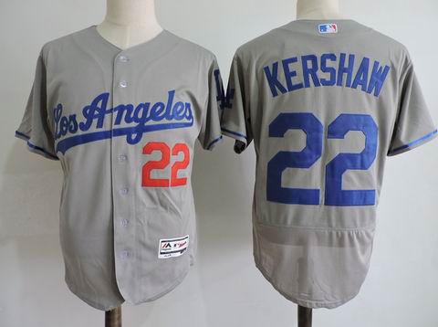 MLB Los Angeles Dodgers #22 KERSHAW grey felxbase jersey