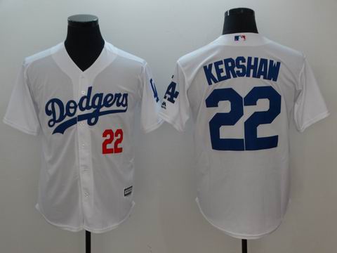 MLB Los Angeles Dodgers #22 KERSHAW white game jersey