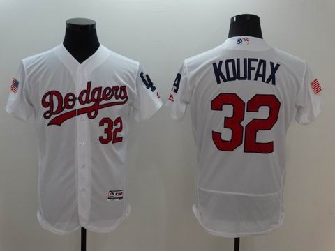 MLB Los Angeles Dodgers #32 Sandy Koufax white flexbase jersey
