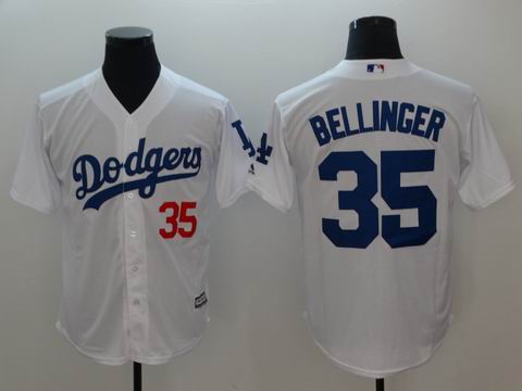 MLB Los Angeles Dodgers #35 BELLINGER white game jersey