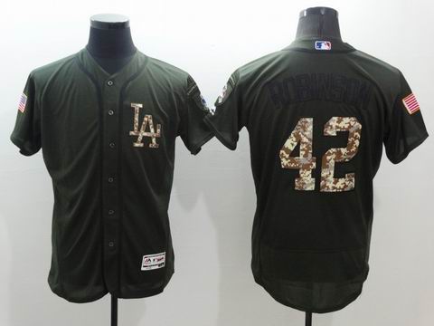 MLB Los Angeles Dodgers #42 green flex base jersey