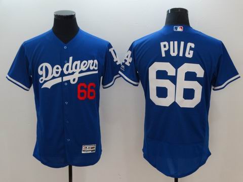 MLB Los Angeles Dodgers #66 PUIG blue flexbase jersey