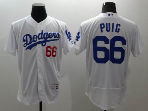 MLB Los Angeles Dodgers #66 Yasiel Puig white jersey