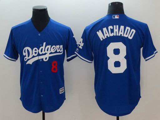 MLB Los Angeles Dodgers #8 Machado blue game jersey