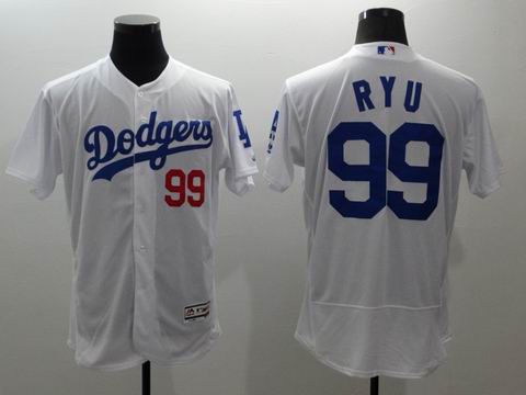 MLB Los Angeles Dodgers #99 Hyun-Jin Ryu white jersey