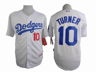 MLB Los Angeles Dodgers 10 Turner white jersey