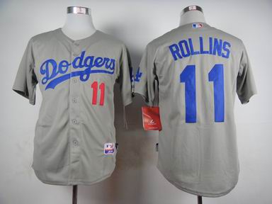 MLB Los Angeles Dodgers 11 Rollins grey jersey