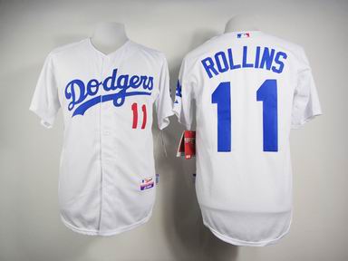 MLB Los Angeles Dodgers 11 Rollins white jersey