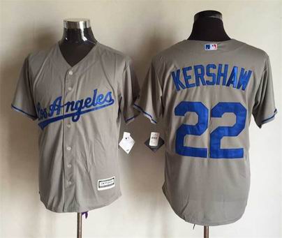 MLB Los Angeles Dodgers 22 Kershaw grey jersey