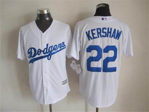 MLB Los Angeles Dodgers 22 Kershaw white cool base jersey