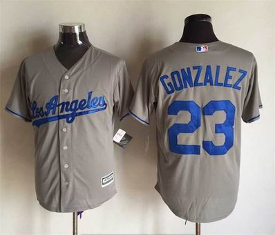 MLB Los Angeles Dodgers 23 Gonzalez grey jersey