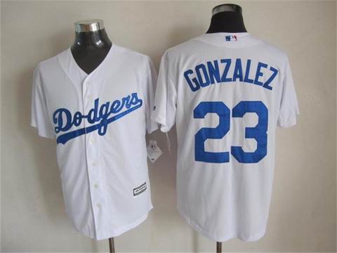 MLB Los Angeles Dodgers 23 Gonzalez white cool base jersey