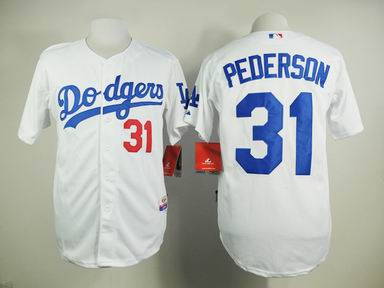 MLB Los Angeles Dodgers 31 Pederson white jersey