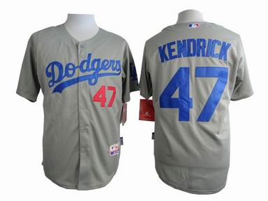 MLB Los Angeles Dodgers 47 Kendrick grey jersey