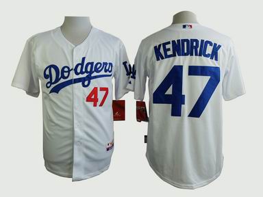 MLB Los Angeles Dodgers 47 Kendrick white jersey