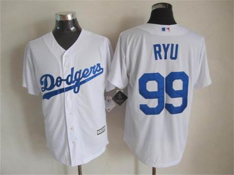 MLB Los Angeles Dodgers 99 RYU white cool base jersey