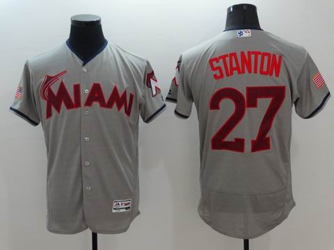 MLB Miami Marlins #27 Giancarlo Stanton grey flexbase jersey