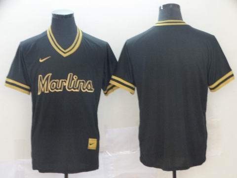 MLB Miami Marlins black black golden jersey