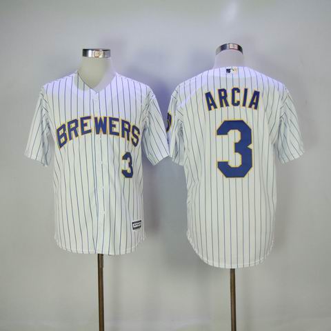 MLB Milwaukee Brewers #3 Arcia white jersey