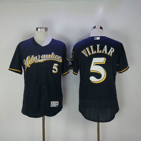 MLB Milwaukee Brewers #5 Villar blue flexbase jersey