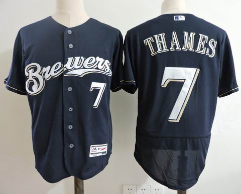 MLB Milwaukee Brewers #7 THAMES blue flexbase jersey
