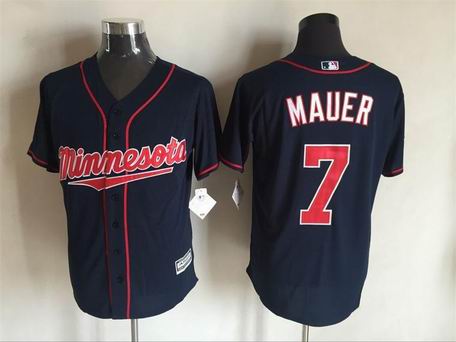 MLB Minnesota Twins #7 Joe Mauer blue flex base jersey