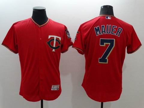 MLB Minnesota Twins #7 Joe Mauer red jersey