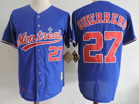 MLB Montreal Expos #27 GUERRERO blue m&n jersey