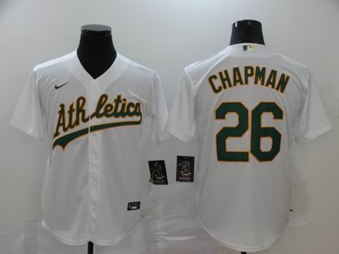 MLB Oakland Athletics #26 CHAPMAN white game jersey