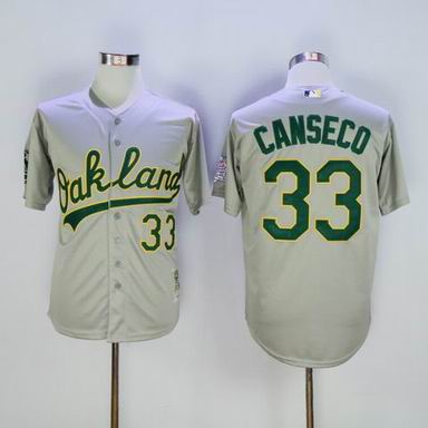 MLB Oakland Athletics #33 Jose Canseco Gray jersey