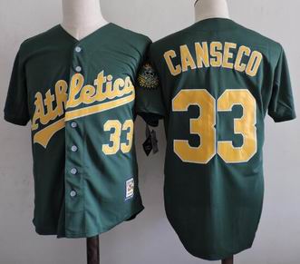 MLB Oakland Athletics #33 Jose Canseco green m&n jersey