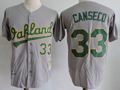 MLB Oakland Athletics #33 Jose Canseco grey m&n jersey