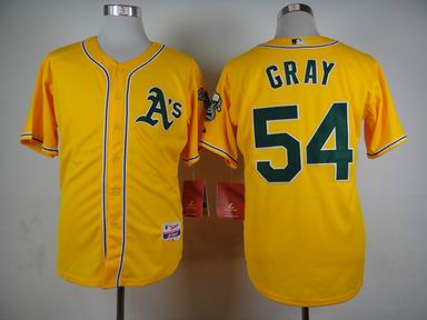 MLB Oakland Athletics 54 Gray yellow jersey