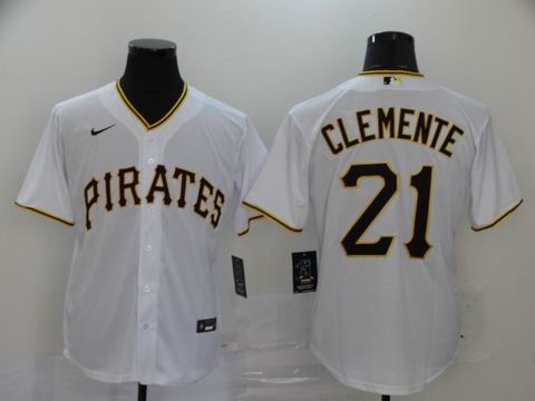 MLB Pirates #21 Clemente white game jersey