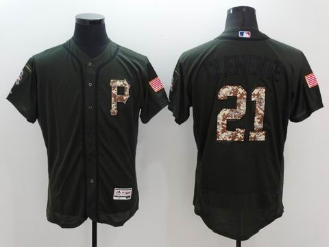 MLB Pittsburgh Pirates #21 Roberto Clemente green flexbase jersey