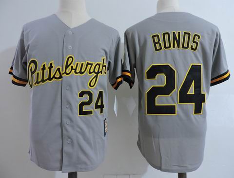 MLB Pittsburgh Pirates #24 Bonds grey m&n jersey