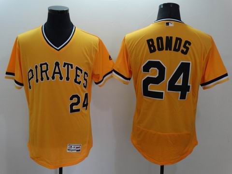 MLB Pittsburgh Pirates #24 Bonds yellow flexbase jersey