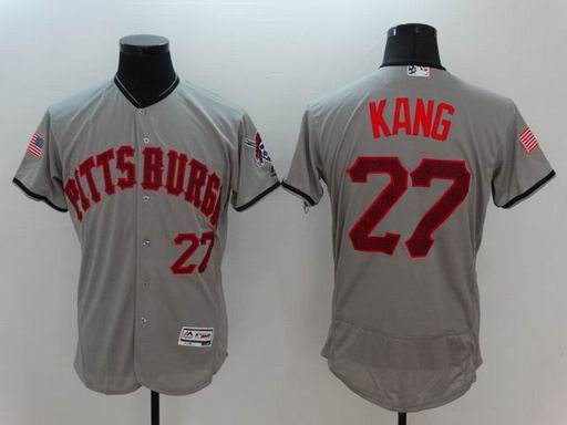 MLB Pittsburgh Pirates #27 Jung Ho Kang grey flexbase jersey