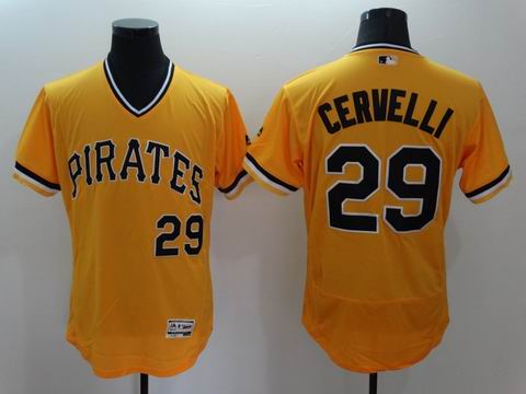 MLB Pittsburgh Pirates #29 Francisco Cervelli yellow flexbase jersey