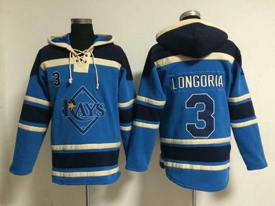MLB Rays #3 Longoria blue sweatshirt hoody