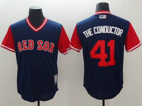 MLB Red Sox #41 The Conductor blue jersey