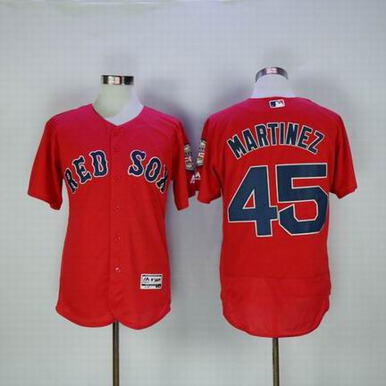MLB Red Sox #45 Martinez red Jersey