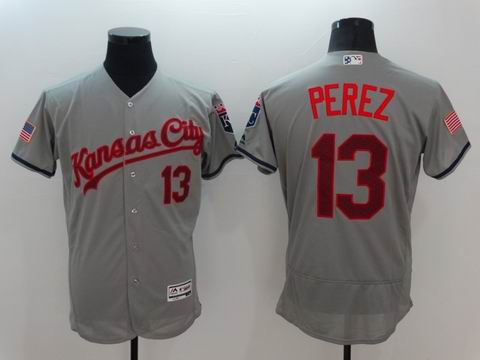 MLB Royals #13 Salvador Perez grey flexbase Jersey