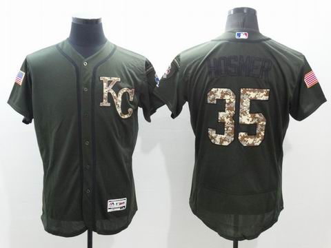 MLB Royals #35 Eric Hosmer green Olive Salute To Service Jersey