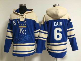 MLB Royals #6 Cain blue sweatshirts hoody