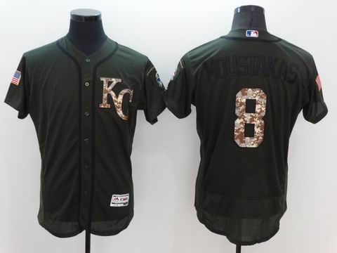 MLB Royals #8 Mike Moustakas green Olive Salute To Service Jersey